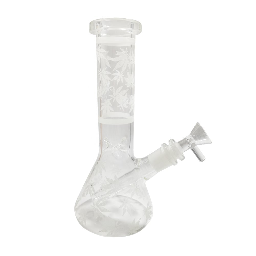 8Glow-In-The-DarkLeafWaterBeakerBongForSaleFreeShipping_1 8" Glow-In-The-Dark Leaf Beaker Bong