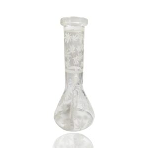 8Glow-In-The-DarkLeafWaterBeakerBongForSaleFreeShipping_5 8" Glow-In-The-Dark Leaf Beaker Bong