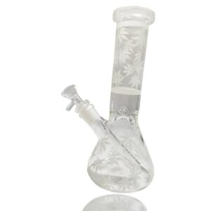 8Glow-In-The-DarkLeafWaterBeakerBongForSaleFreeShipping_6 8" Glow-In-The-Dark Leaf Beaker Bong