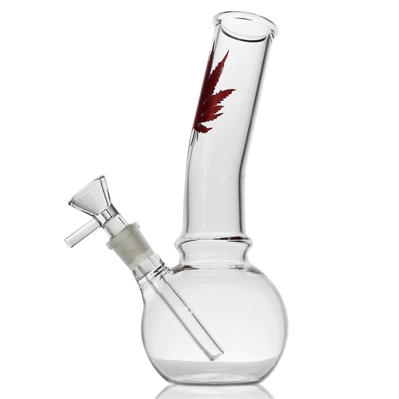 8MarijuanaLeafBasicGlassBongWaterPipesForSaleFreeShipping_1 8" Marijuana Leaf Basic Glass Bong