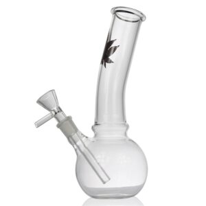 8MarijuanaLeafBasicGlassBongWaterPipesForSaleFreeShipping_6 8" Marijuana Leaf Basic Glass Bong