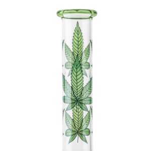 8" Marijuana Leaf Glass Beaker Bong