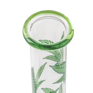 8" Marijuana Leaf Glass Beaker Bong