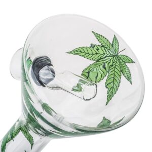 8" Marijuana Leaf Glass Beaker Bong