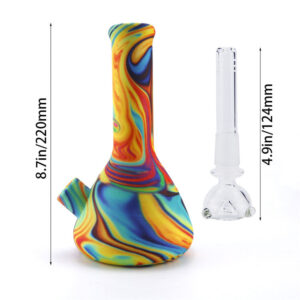 9" Multi Color Swirl Silicone Bong