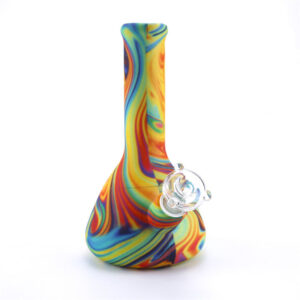 9" Multi Color Swirl Silicone Bong