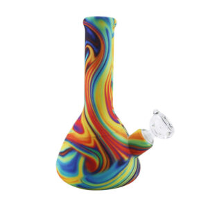 9" Multi Color Swirl Silicone Bong