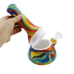 9" Multi Color Swirl Silicone Bong