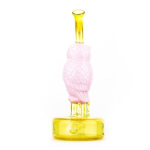 Pink Owl Theme Glass Bong w/ SOC Tokes Vaporizer Set