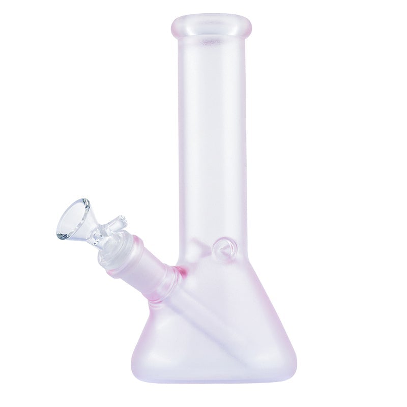 8PinkFrostedGlassBeakerBongWaterPipesForSaleFreeShipping_1 8" Frosted Glass Beaker Bong