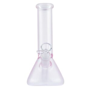 8PinkFrostedGlassBeakerBongWaterPipesForSaleFreeShipping_6 8" Frosted Glass Beaker Bong