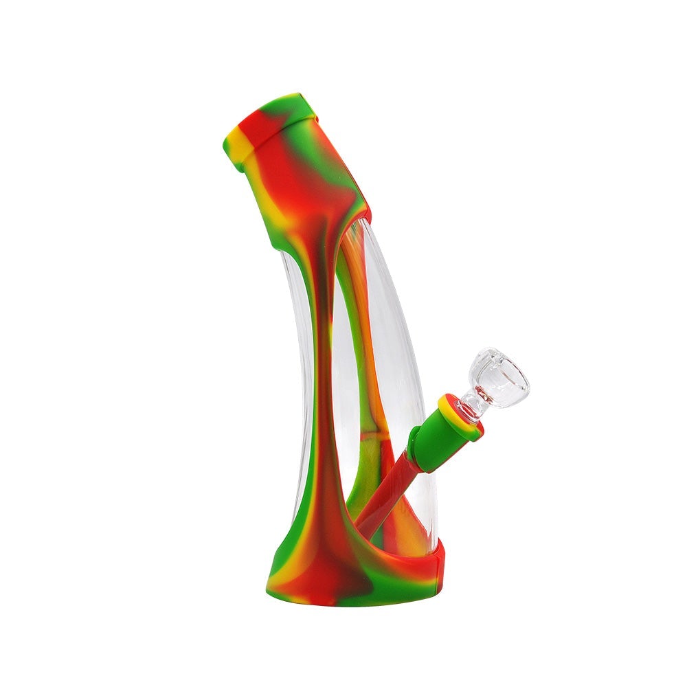 8" Horn Glass and Silicone Bong
