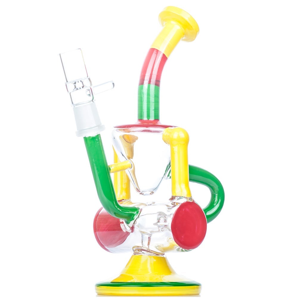 8_inch_Rasta_Recycler_-_Portable_Dab_Rigs_For_Sale_-_Puffing_Bird_1 8" Rasta Color Recycler Dab Rig