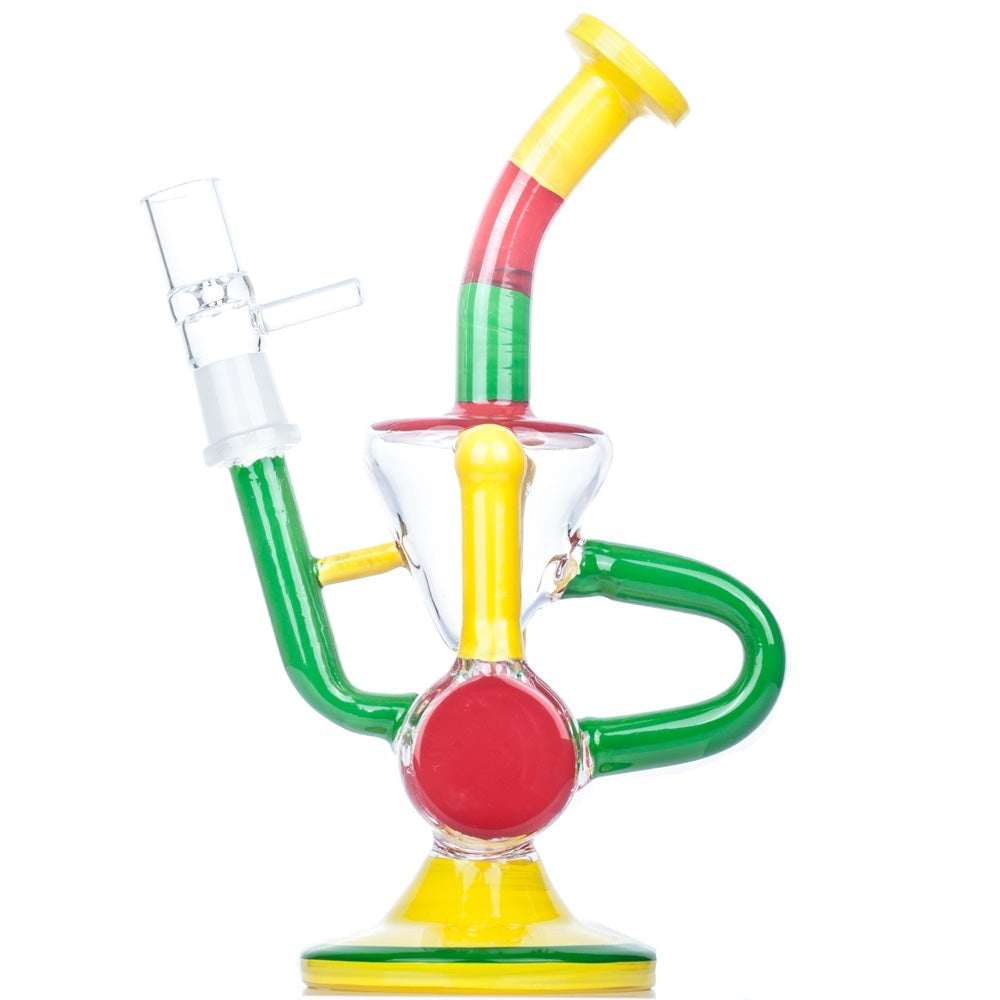 8_inch_Rasta_Recycler_-_Portable_Dab_Rigs_For_Sale_-_Puffing_Bird_2 8" Rasta Color Recycler Dab Rig