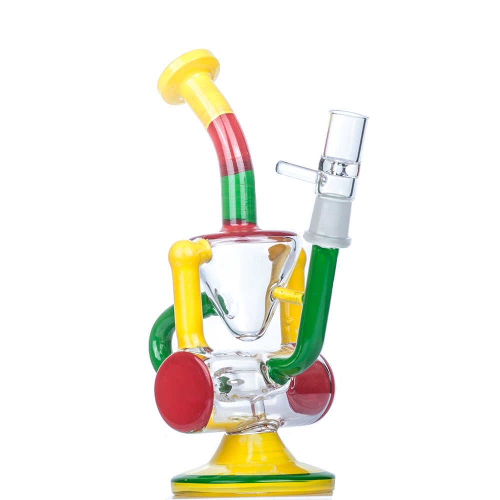 8_inch_Rasta_Recycler_-_Portable_Dab_Rigs_For_Sale_-_Puffing_Bird_7 8" Rasta Color Recycler Dab Rig