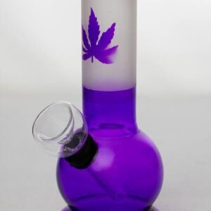 6" Two tone color purple glass water bong