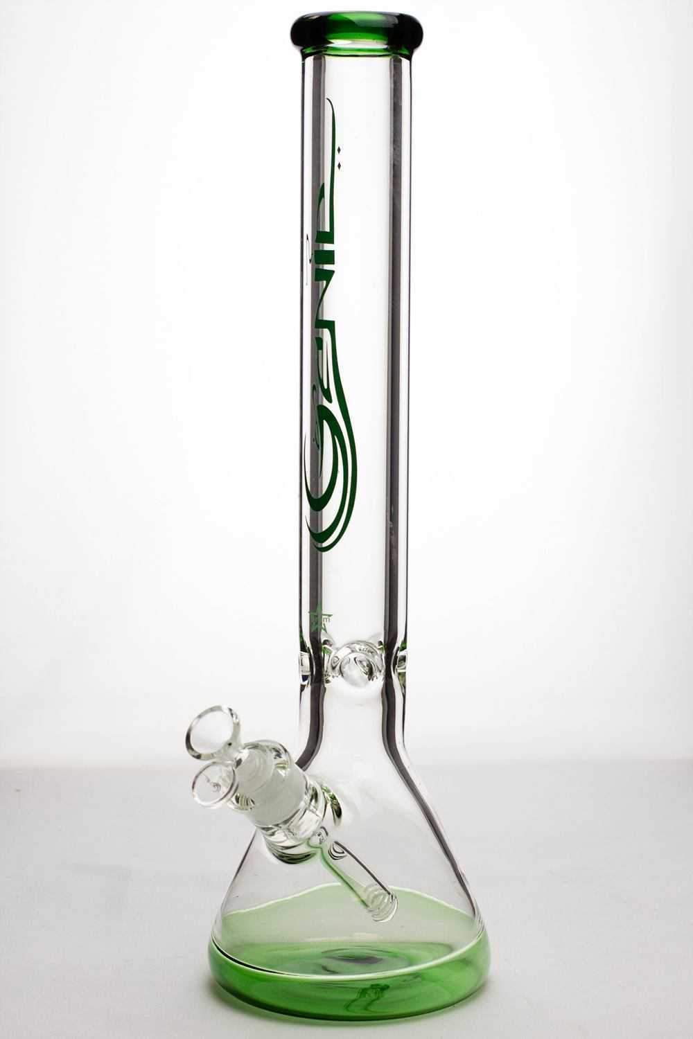 8f8e33b0-c712-496d-b23f-b4b7671191ab 18" genie 9 mm beaker colored bottom water bong