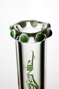 950510e6-ee38-4245-a739-336049b079eb 14.5" genie color dot curved tube beaker water bong