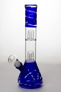 96d8da42-72af-41dd-9626-8bdb754aa437 12" Double Dome Perc Beaker Bong