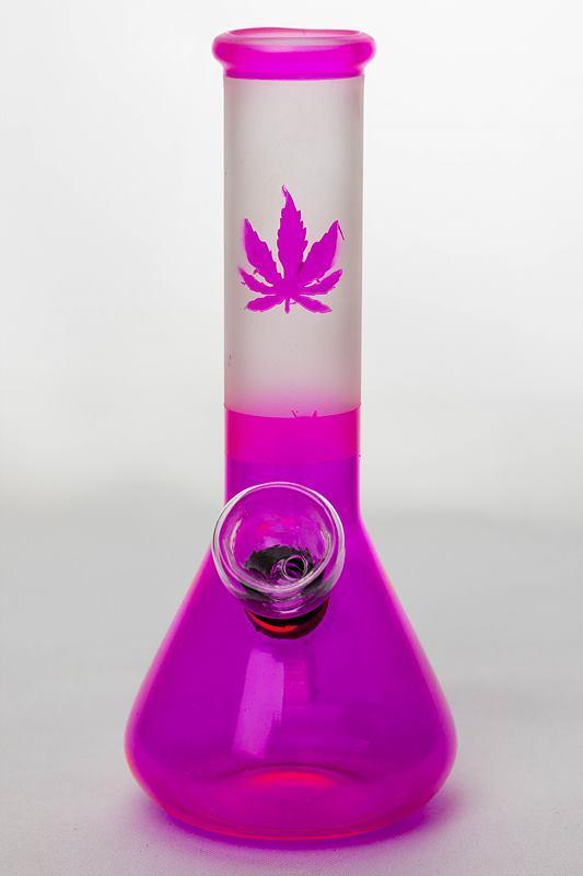 9cd9953f-a8c6-4701-9735-d0925794a88f 6" Two tone color pink glass water bong