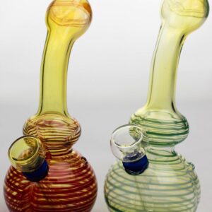 6" changing color glass water bong