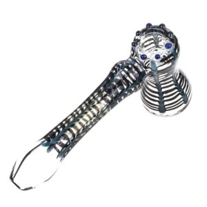 Black and Blue Net Glass Hammer Bubbler