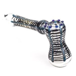 Black and Blue Net Glass Hammer Bubbler