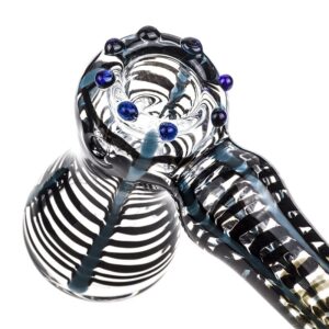 Black and Blue Net Glass Hammer Bubbler