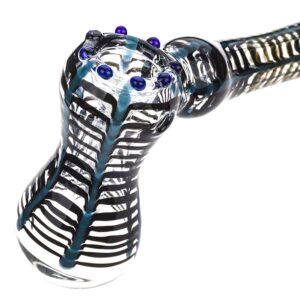 Black and Blue Net Glass Hammer Bubbler