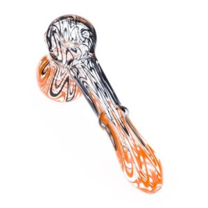 Black and Orange Spiral Glass Hammer Bubbler