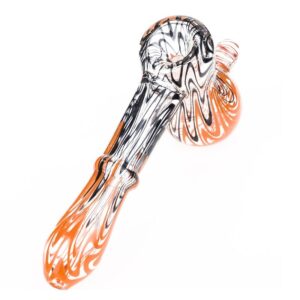 Black and Orange Spiral Glass Hammer Bubbler