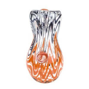 Black and Orange Spiral Glass Hammer Bubbler