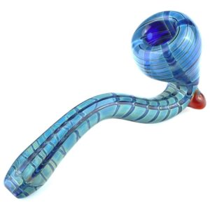 Blue Cube Glass Dab Rig w/ Blue Wrap Sherlock Pipe Set