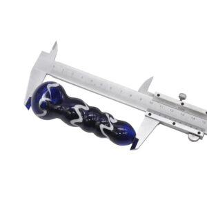 Blue Glass Spoon Pipe w/ Maria Rings