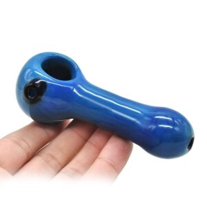 Blue Glass Tobacco Pipe