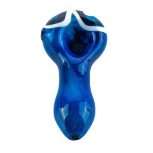 Blue Stripe Pattern Glass Weed Pipe