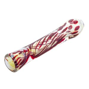 Chillum Glass Pipe w/ Red Strip