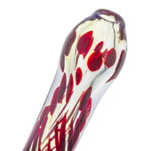 Chillum Glass Pipe w/ Red Strip