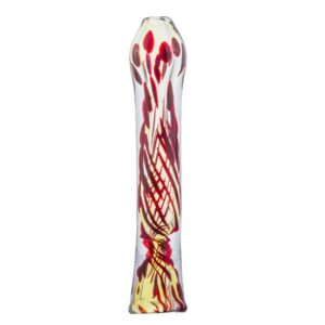 Chillum Glass Pipe w/ Red Strip