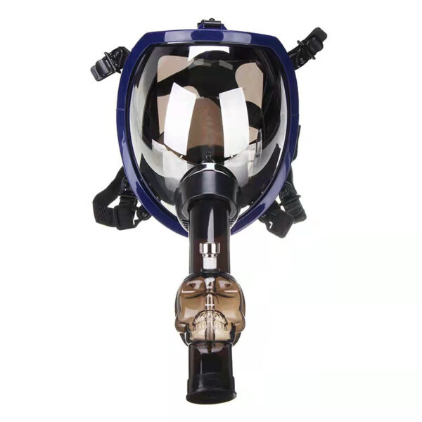 Chrome Plated Gas Mask Bong w/ Acrylic Water Pipe