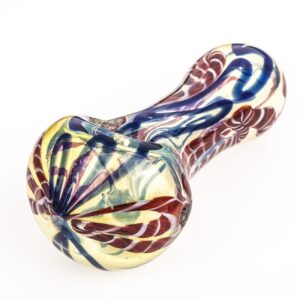 Clear Glass Spoon Pipe With Multicolor Cane