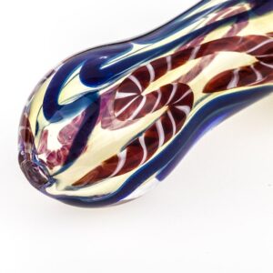 Clear Glass Spoon Pipe With Multicolor Cane