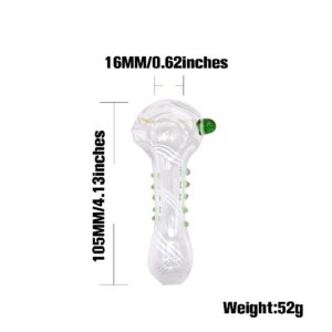 Clear Glass Spoon Pipe w/ White Lines
