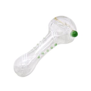 Clear Glass Spoon Pipe w/ White Lines