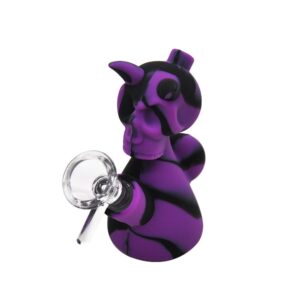 Devil Skull Mini Silicone Bubbler Bong