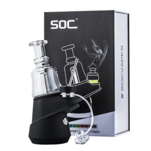 Double Chamber Bubbler One Hitter Pipe w/ Soc Peak Dab Vaporizer Set