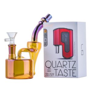 Dual Chamber Recycler Dab Rig w/ Lookah Q7 Electric Dab Nail Set