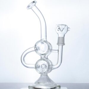 8.5" Clear Glass Dual Chamber Dab Rig