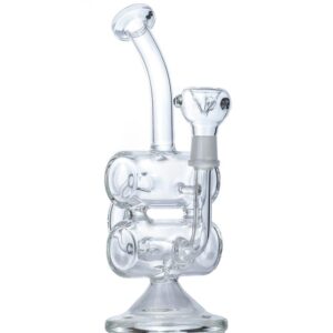 8.5" Clear Glass Dual Chamber Dab Rig
