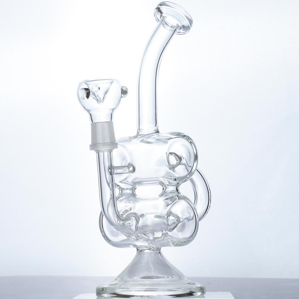 8.5" Clear Glass Dual Chamber Dab Rig